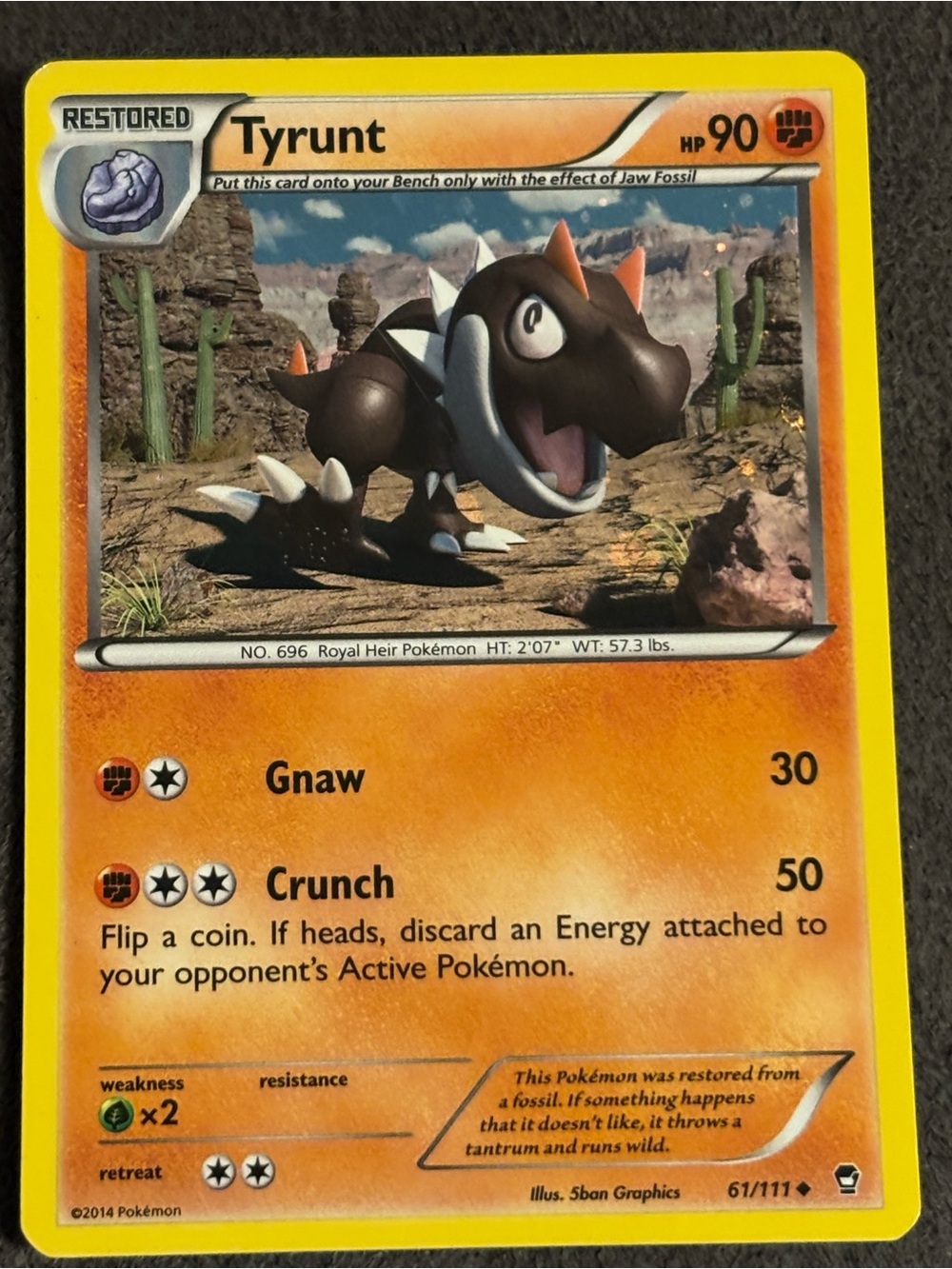 Tyrunt Holo Trading Card - Furious Fists Pokemon